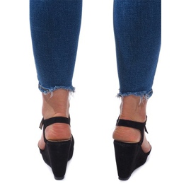 Wedge Sandals C-012 Black 1