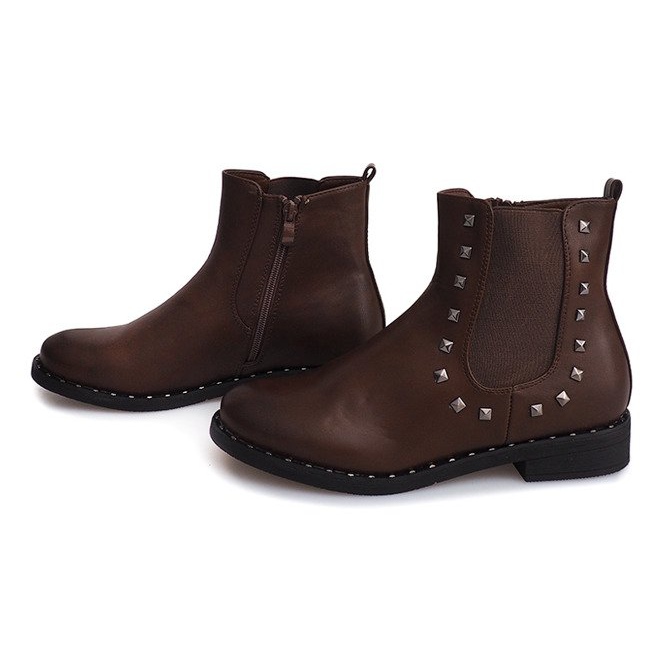 Boots With Studs Z-01 Camel brown 1