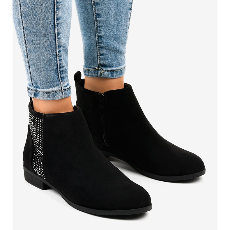 Black suede boots L1211 1