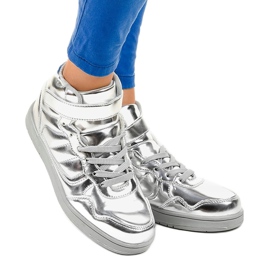 Silver Lacquered Sneakers XW7082 grey 1