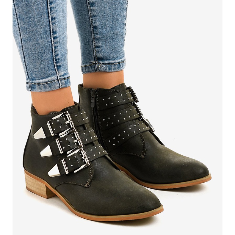 Green boots with A-263 zipper buckle 1