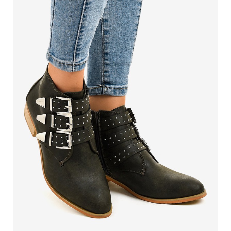 Green boots with A-263 zipper buckle 2