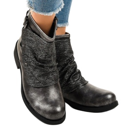 Gray boots with flat heels HQ-11 grey 1
