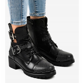 Ladies' black boots on a massive M257 sole 1