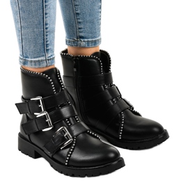 Women's black boots with a zipper 2580 1