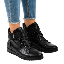 Black sneakers with a zipper X1598-1 1
