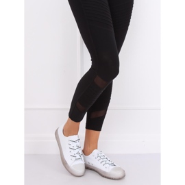 Women's white and gray sneakers B111-2 WHITE / GRAY 1