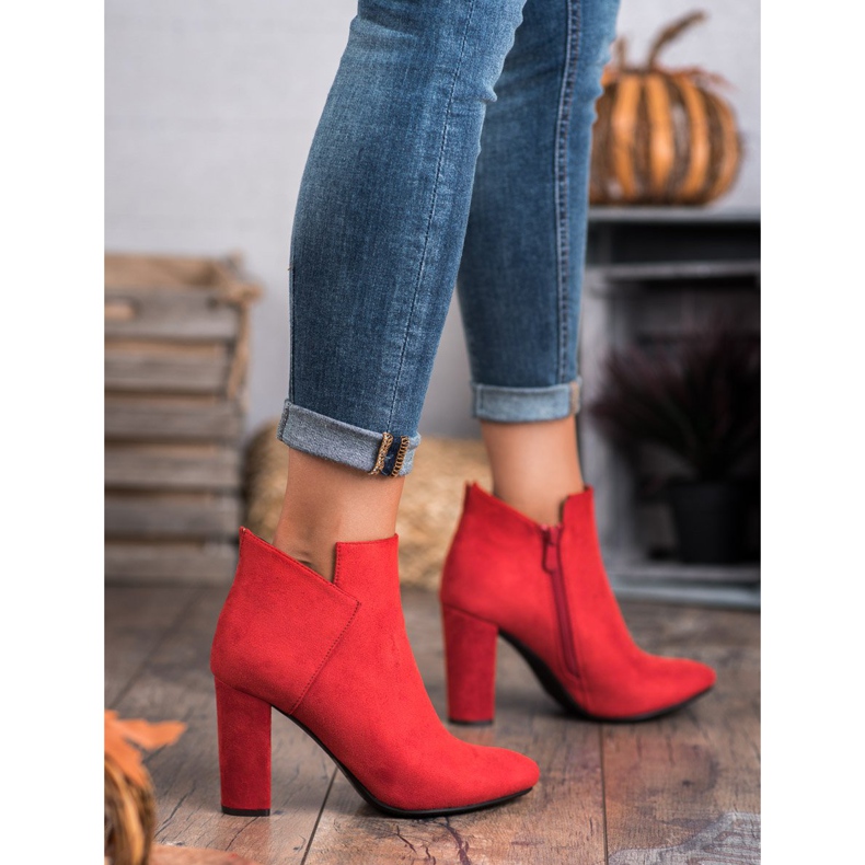 Vinceza Sexy suede boots red 1