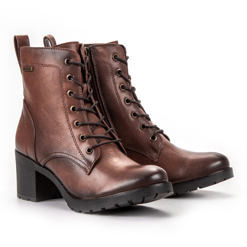 Brown lace-up boots from VINCEZA 1