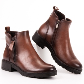 Vinceza Low Ankle Boots With A Zipper brown 1