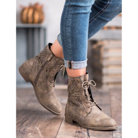 Groto Gogo Fashionable tied boots green 1 Groto Gogo Fashionable tied boots green 1