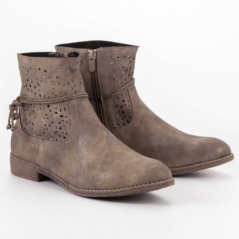 Groto Gogo Openwork women's boots multicolored green 1