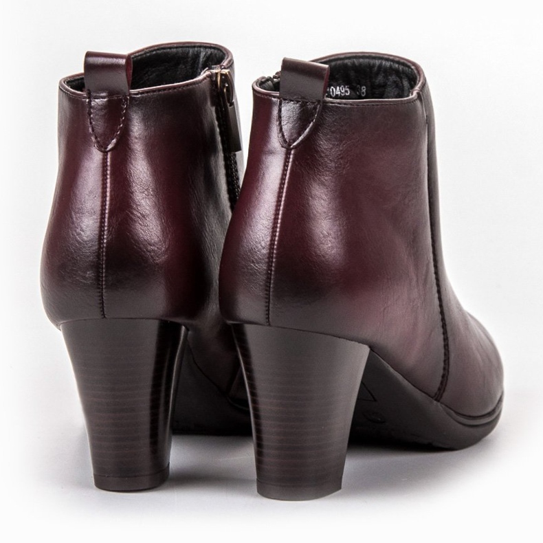 Vinceza Low Heeled Boots red 1