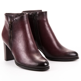 W. Potocki Burgundy high-heeled ankle boots red 1