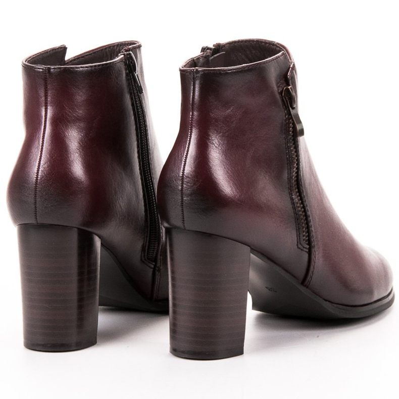 W. Potocki Burgundy high-heeled ankle boots red 2