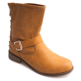 Openwork boots with a zipper TLT1302 Camel brown 1