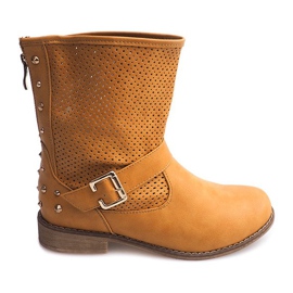 Openwork boots with a zipper TLT1302 Camel brown 2
