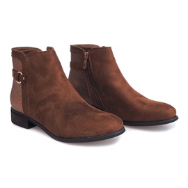 Suede Booties Chelsea boots HQ873 Camel brown 1