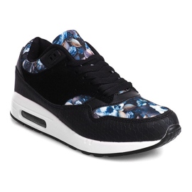 Shoes Sneakers Flowers R-50 Black 2
