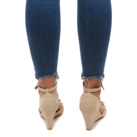 Wedge Sandals F1-43 Beige 2