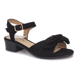 Black high-heeled sandals by Noemia 1