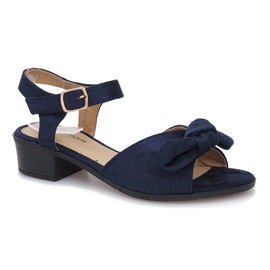 Navy blue high-heeled sandals by Noemia 1