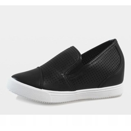 Black openwork wedge sneakers DD441-1 2