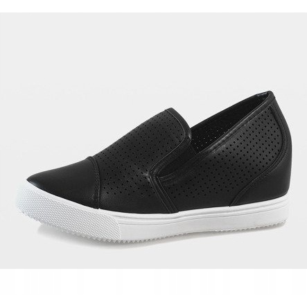 Black openwork wedge sneakers DD441-1 2