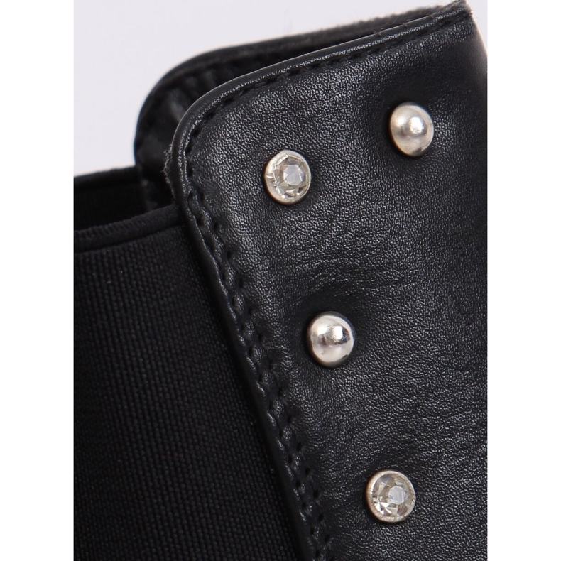 Black Chelsea boots with black studs HQ927 Black 2