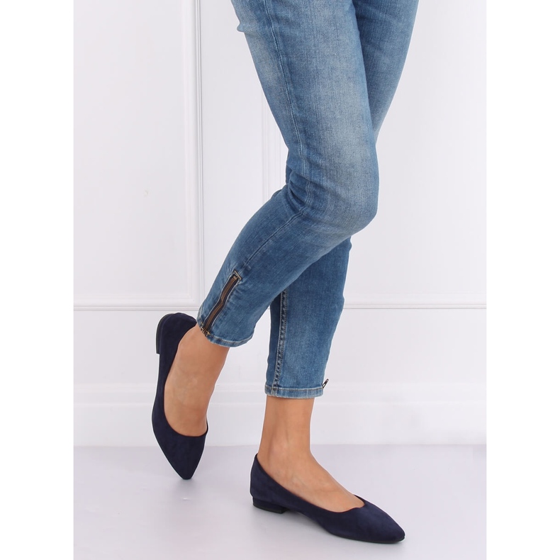 Ballerinas with almond toes navy blue RC-76 Navy 2