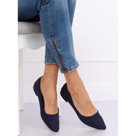 Ballerinas with almond toes navy blue RC-76 Navy 1