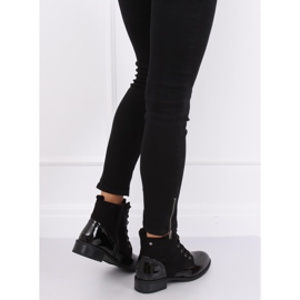 Black lace-up boots B0-227 Black 1 Black lace-up boots B0-227 Black 1