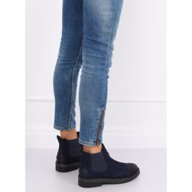 Navy blue Chelsea boots for women WY-2842 Blue 1