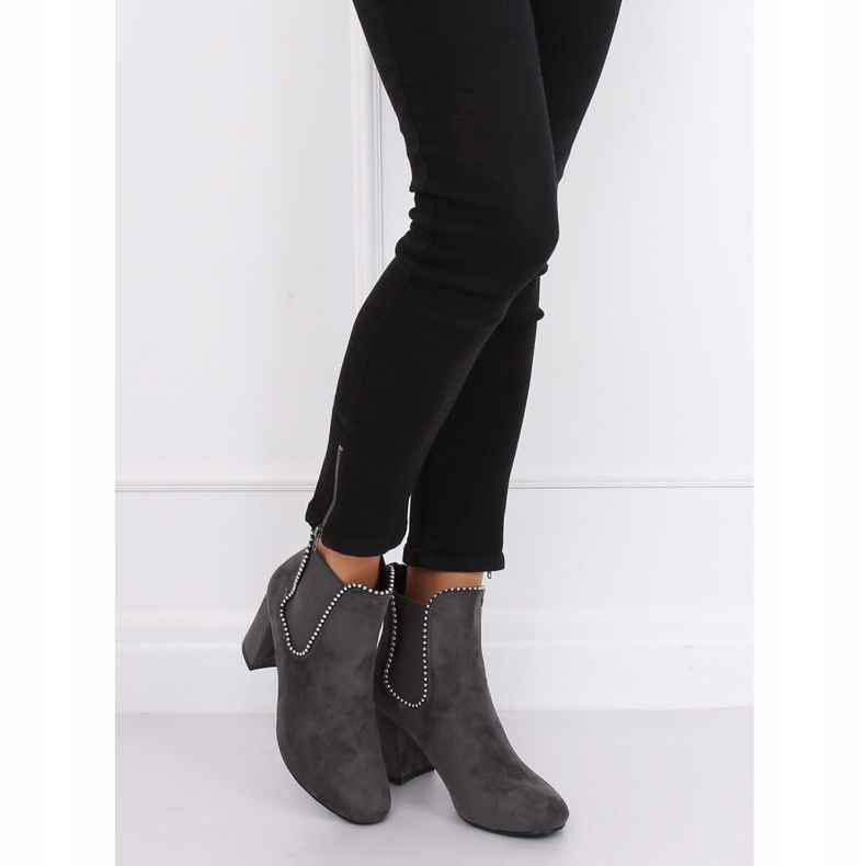 Gray High-heeled boots 7392-GA Gray grey 1