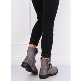 Gray boots with fur 1061A-PA Gray grey 1