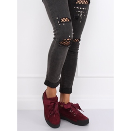 Maroon women's sneakers 1018 Wine II-GAT red 1