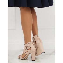 Beige openwork boots AT-0657-L Nude II-GAT 2