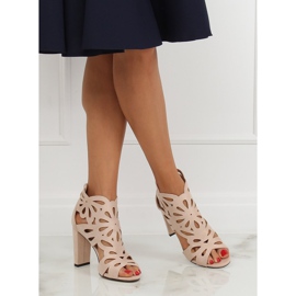 Beige openwork boots AT-0657-L Nude II-GAT 1