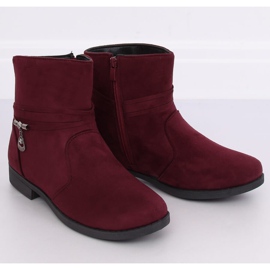 Maroon women's suede boots MP-53 Red 1
