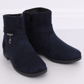 Navy blue women's suede boots MP-53 Blue 1