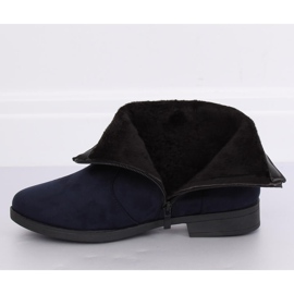 Navy blue women's suede boots MP-53 Blue 2
