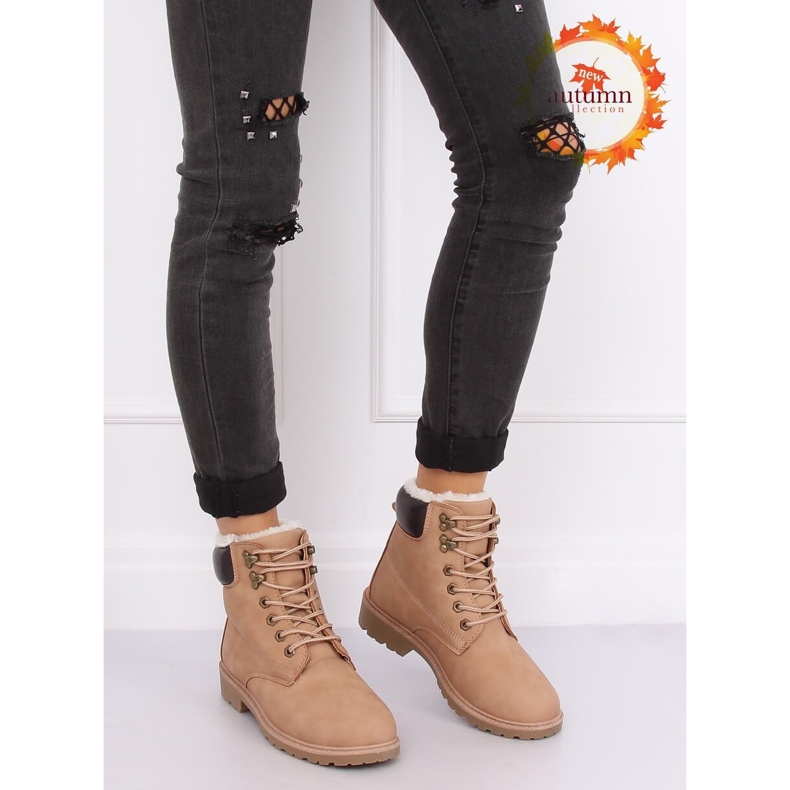 Women's timber boots, beige and pink, 1121-PA Pink 1