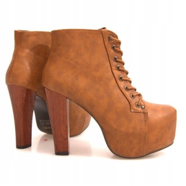 Solid Boots On Heel K764 Camel brown 1