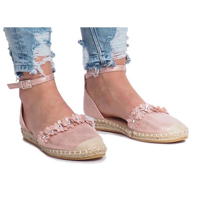 Pink espadrilles with Favara flowers 1