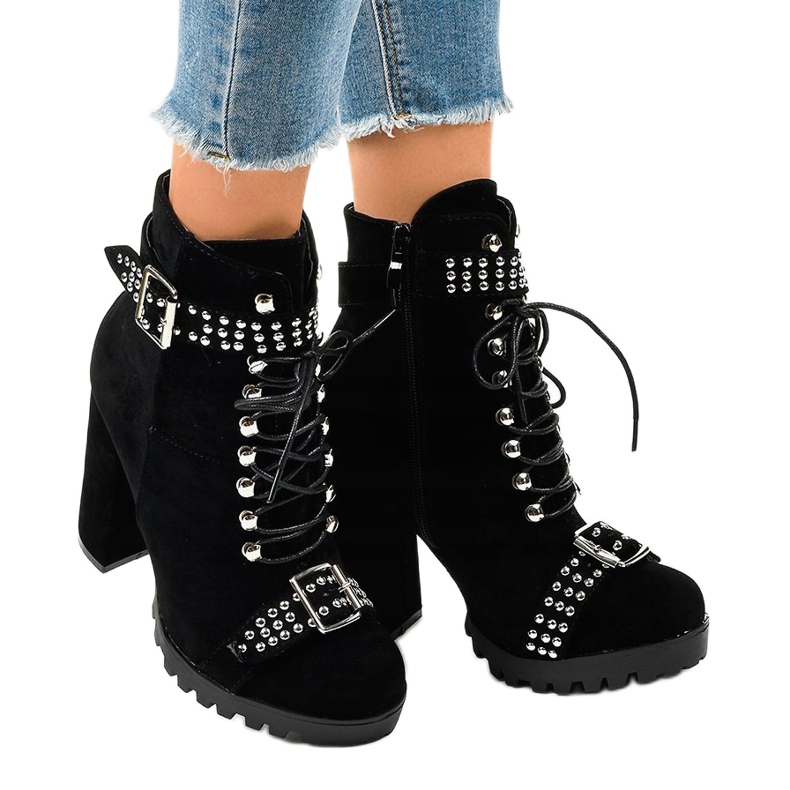 Black suede ankle boots on the LS5071 post 2