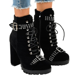 Black suede ankle boots on the LS5071 post 1