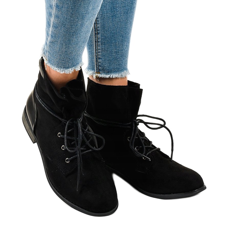Black suede ankle boots S83 1