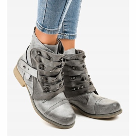 Women's gray boots decorated with a F1611 zipper grey 2