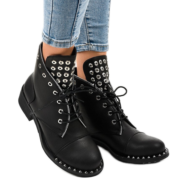 Women's black boots with a zipper BH132-KB 2