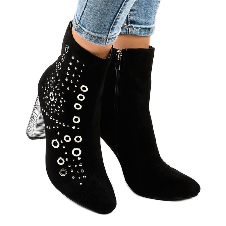 Black suede ankle boots on the AE28P post 2